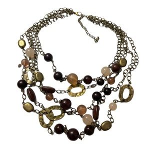 Multi strand beaded necklace